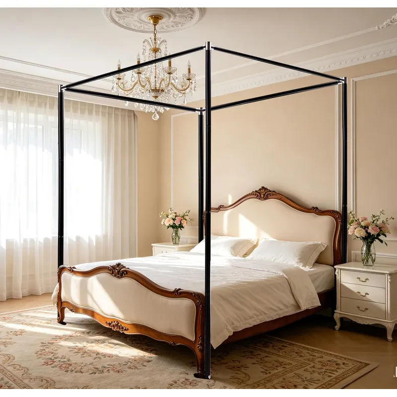 Canopy Bed Frame Metal Queen - Rangka Tempat Tidur dengan Kanopi Baja