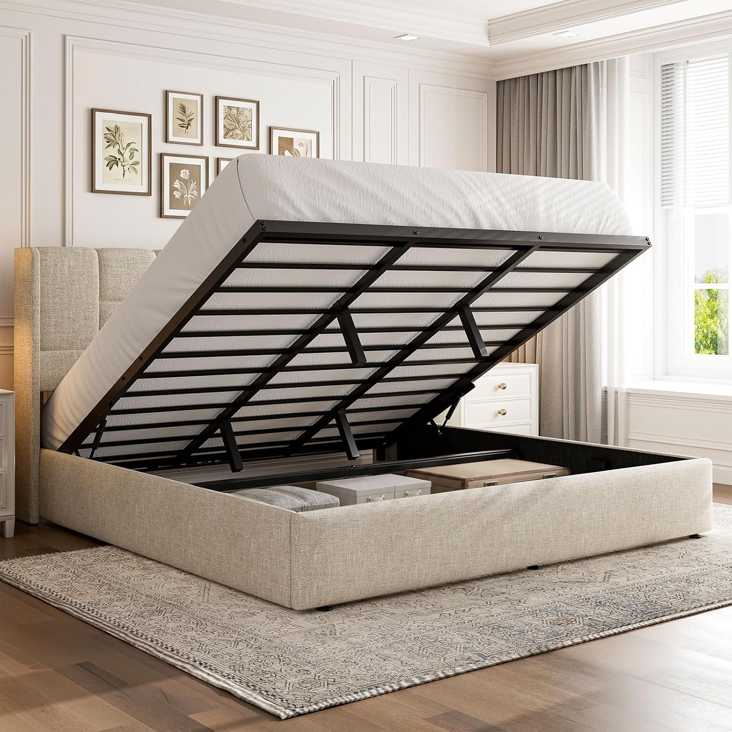 Gas Lift Storage Bed Hydraulic - Rangka Tempat Tidur King dengan Penyimpanan