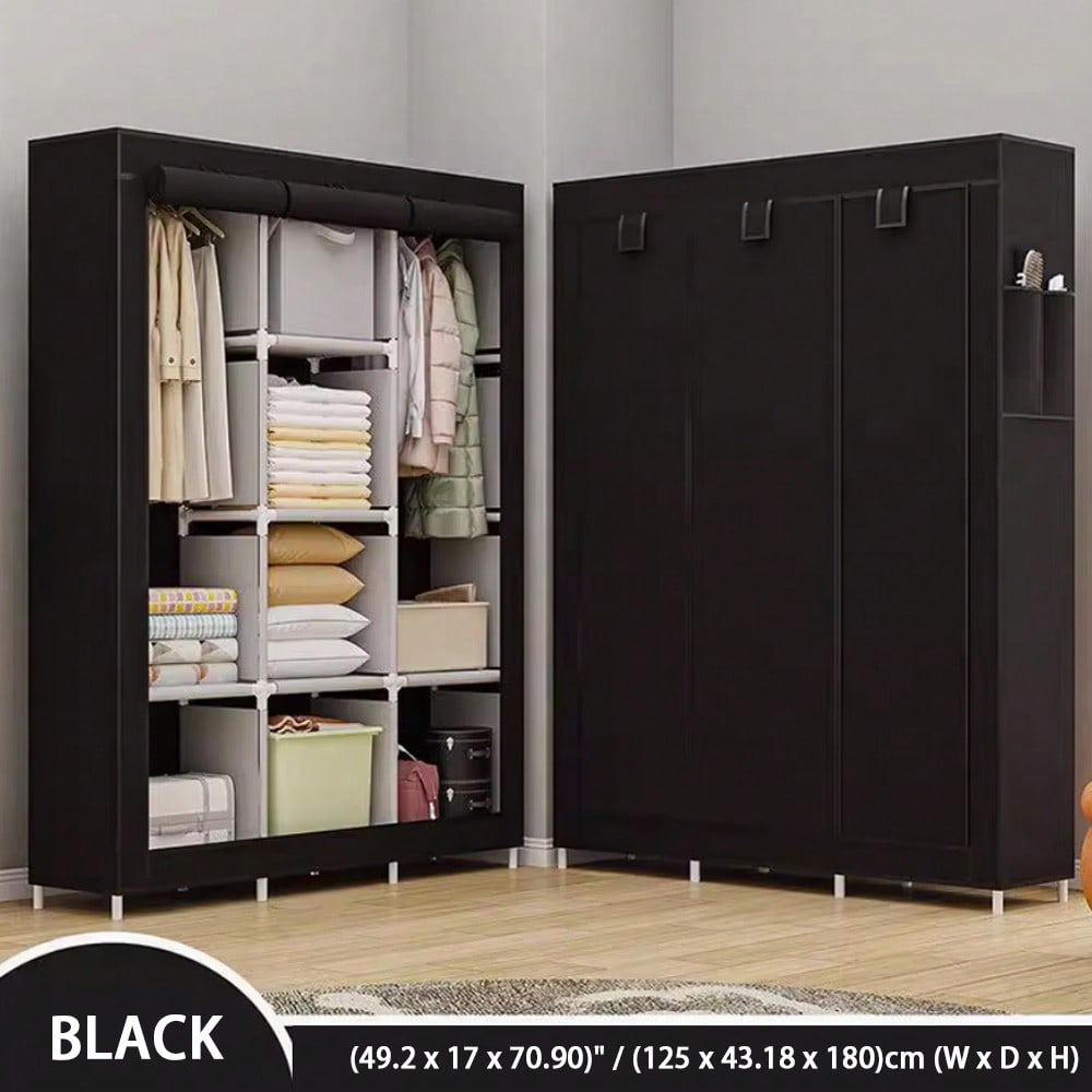 Wardrobe Closet Portable Fabric Cover - Lemari Pakaian Portabel 71 Inci, Lemari