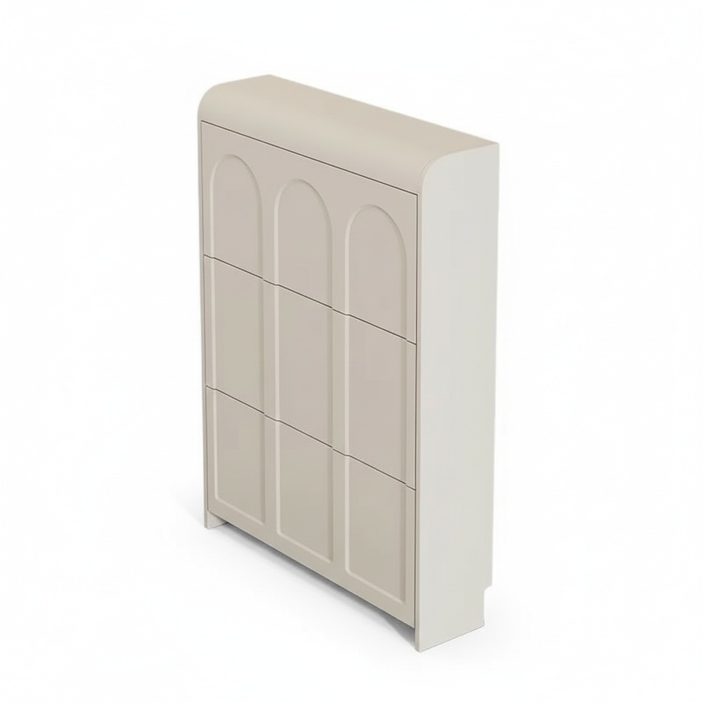 Shoe Rack Cabinet Narrow Entryway - Lemari Sepatu, Rak Sepatu Kayu Krim