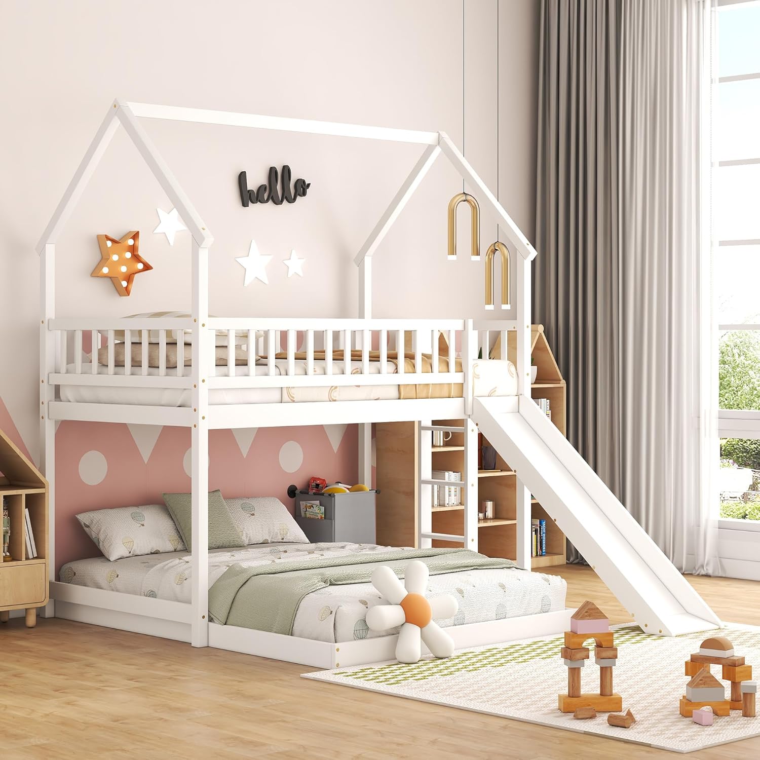 Tempat Tidur Tingkat dengan Ta - Bunk Bed With Stairs And Slide ulasan dan harga