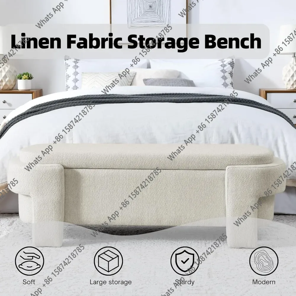 Bangku Penyimpanan Oval Berlap - Bedroom Furniture ulasan dan harga