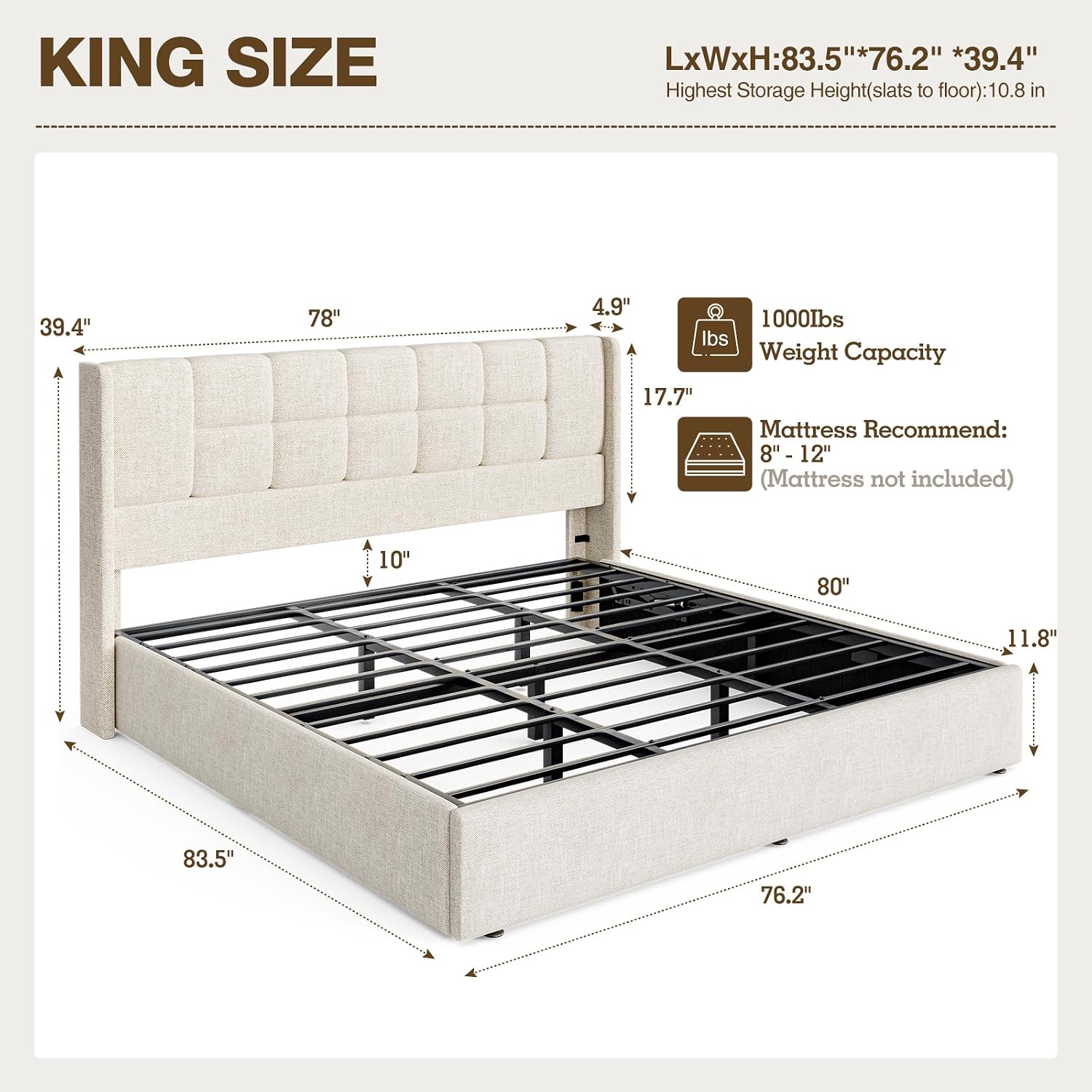 Rangka Tempat Tidur King denga - Gas Lift Storage Bed Hydraulic ulasan dan harga