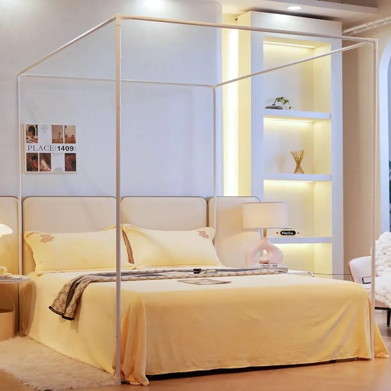 Rangka Tempat Tidur dengan Kan - Canopy Bed Frame Metal Queen ulasan dan harga