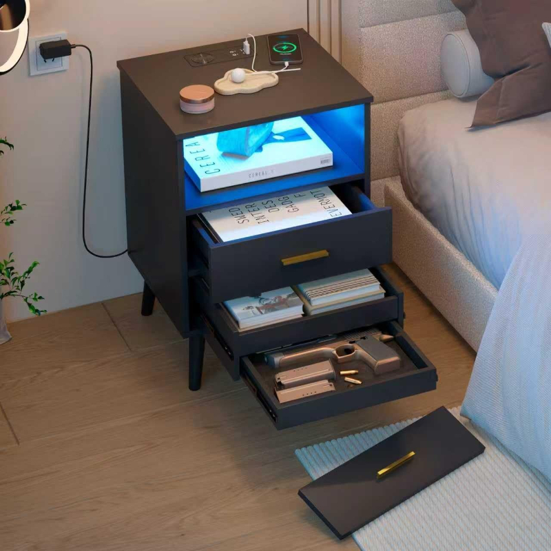 Meja Nakas dengan Laci Pengisi - Solid Wood Nightstand 2 Drawers ulasan dan harga