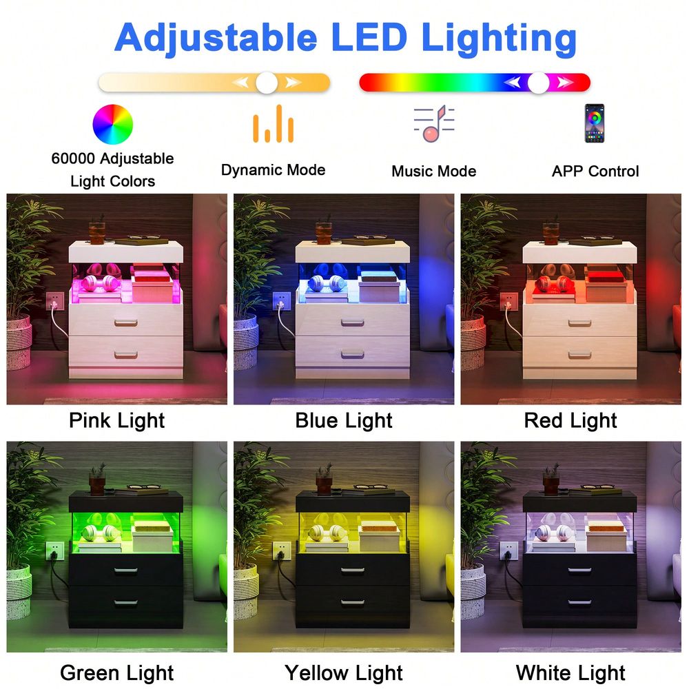 Meja Samping Tempat Tidur LED  - Floating Nightstand With Led Light ulasan dan harga