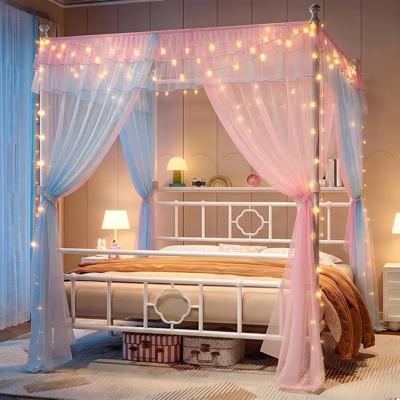 Rangka Tempat Tidur Queen deng - Canopy Bed Frame Metal Queen ulasan dan harga