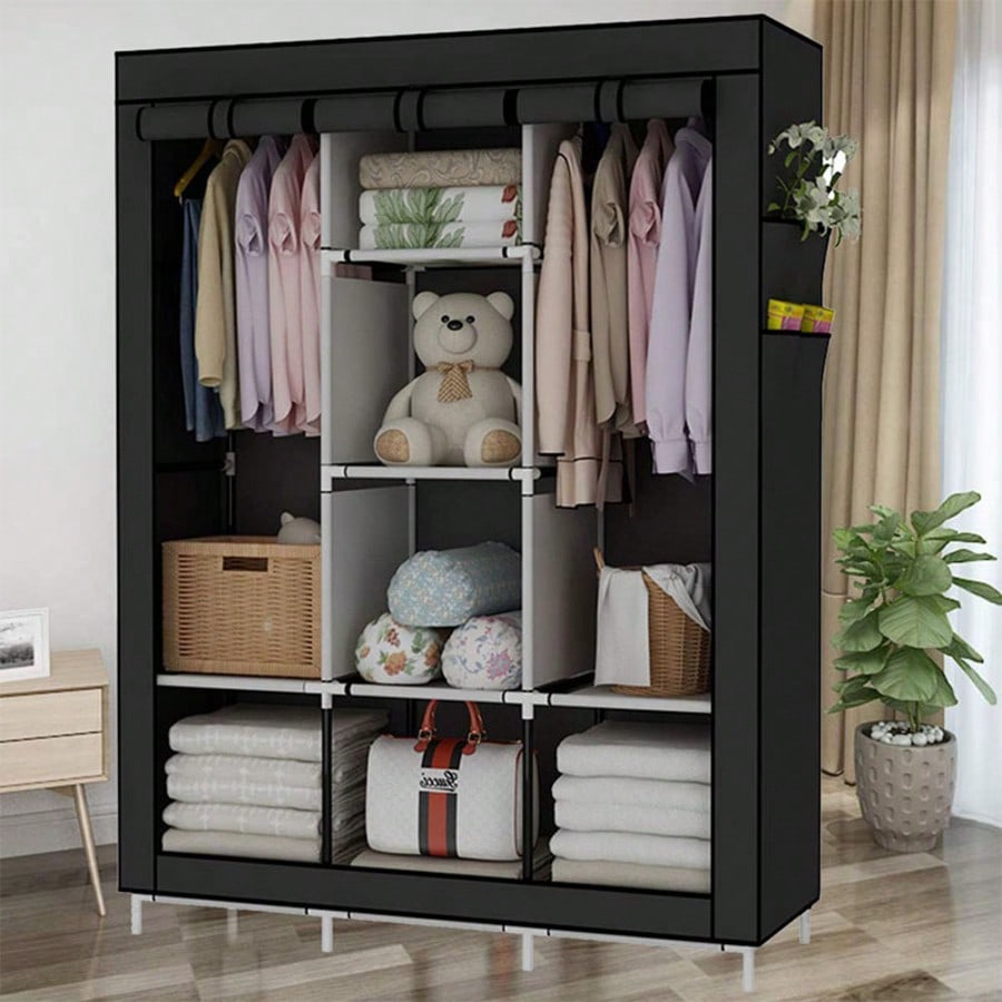 Lemari Pakaian Portabel 71 Inc - Wardrobe Closet Portable Fabric Cover ulasan dan harga