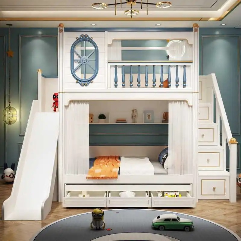 Tempat Tidur Tingkat Mewah unt - Bunk Bed With Stairs And Slide ulasan dan harga
