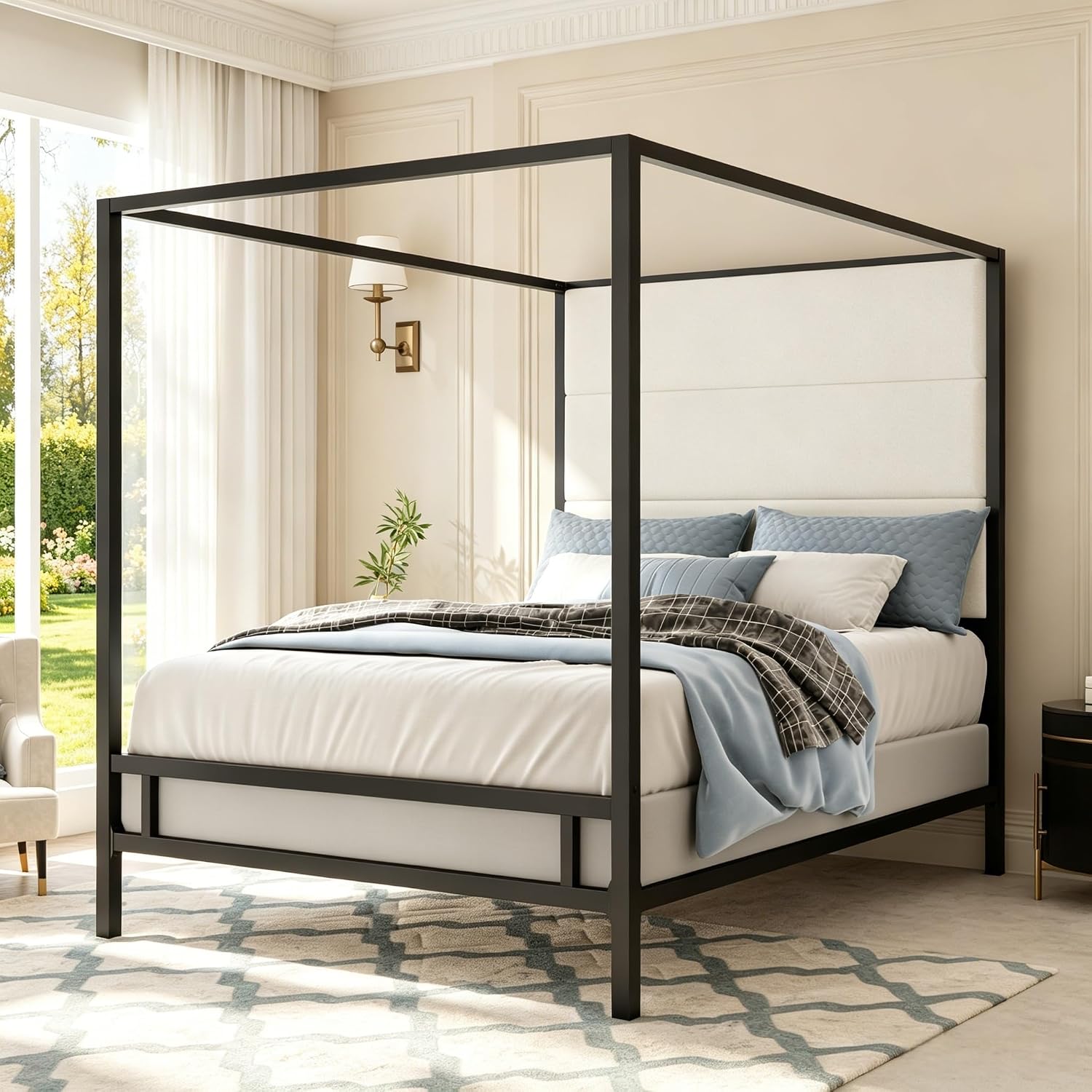 Tempat Tidur Kanopi Queen Berl - Canopy Bed Frame Metal Queen ulasan dan harga