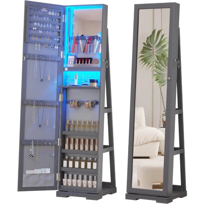 Lemari Perhiasan LED dengan Ce - Full Length Mirror Jewelry Armoire ulasan dan harga