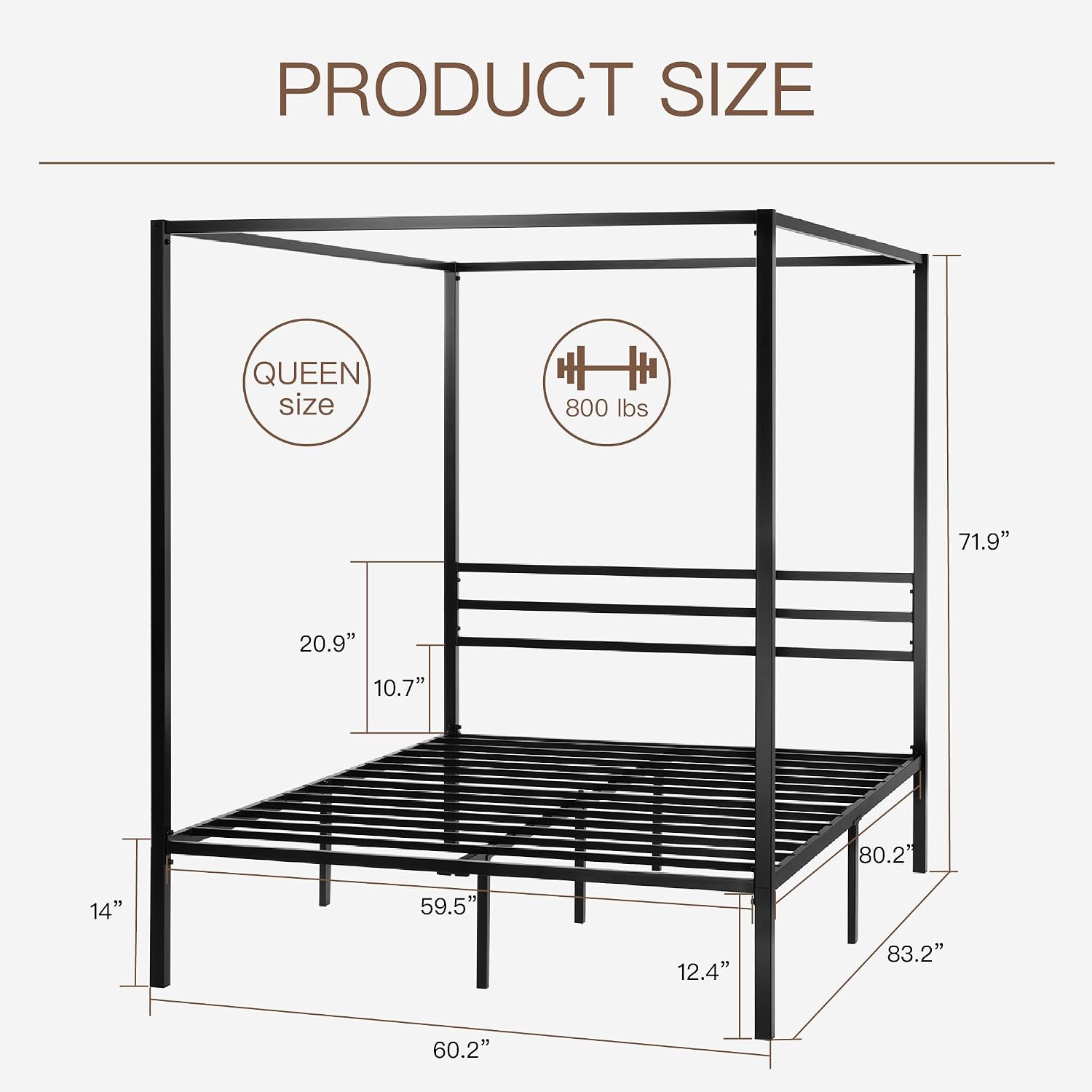 Rangka Tempat Tidur dengan Kan - Canopy Bed Frame Metal Queen ulasan dan harga